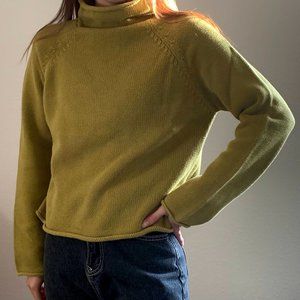 DKNY City Olive Green Mock Turtleneck